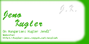 jeno kugler business card